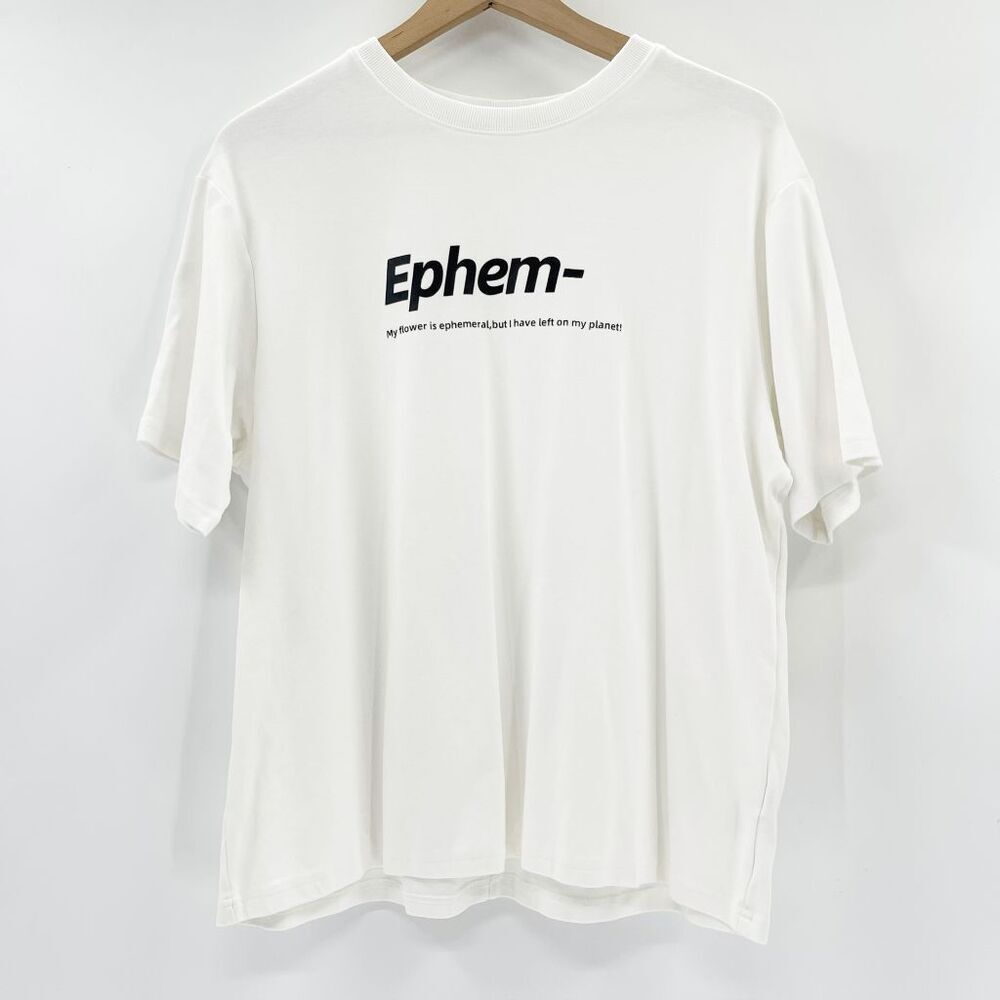 Have Rice Womens Ephem Graphic Tee T Shirt Size L White Crew Neck Short‎ Sleeve